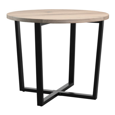 Barnes Dining Height Table Round Extra White Black Base 90Cm Dia