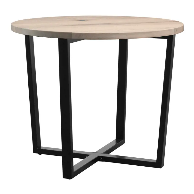 Barnes Dining Height Table Round Extra White Black Base 90Cm Dia