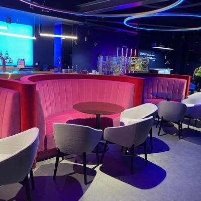 Red and Pink Velvet VIP Booth Seating