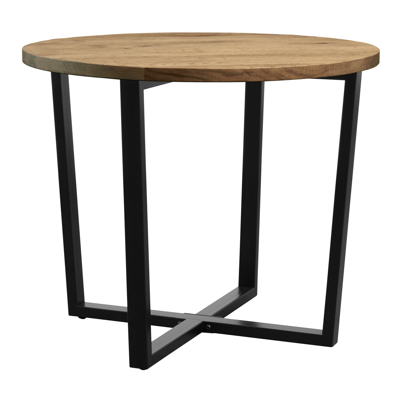 Barnes Dining Height Table Round Rustic Antique Black Base 90Cm Dia
