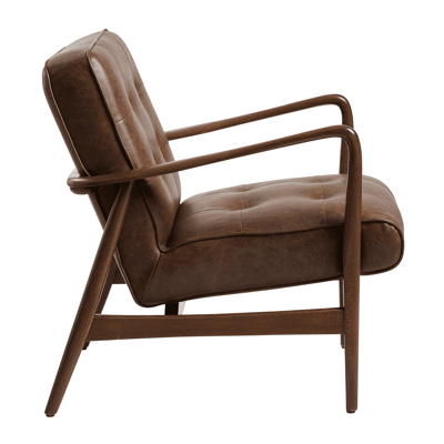 Darwen Lounge Armchair Vintage Brown Side
