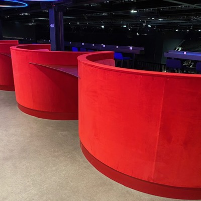 Red Velvet VIP Booth Seating