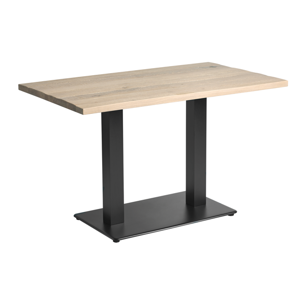 Windsor Dining Height Table Rectangular Extra White Black Base 120Cm X 70Cm