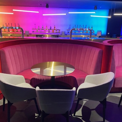 Red and Pink Velvet VIP Booth Seating