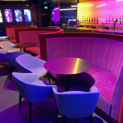 Red and Pink Velvet VIP Booth Seating