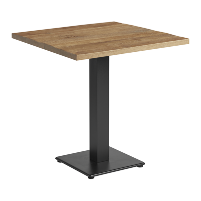 Windsor Dining Height Table Square Rustic Antique Black Base 70Cm X 70Cm