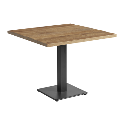 Windsor Dining Height Table Square Rustic Antique Black Base 90Cm X 90Cm